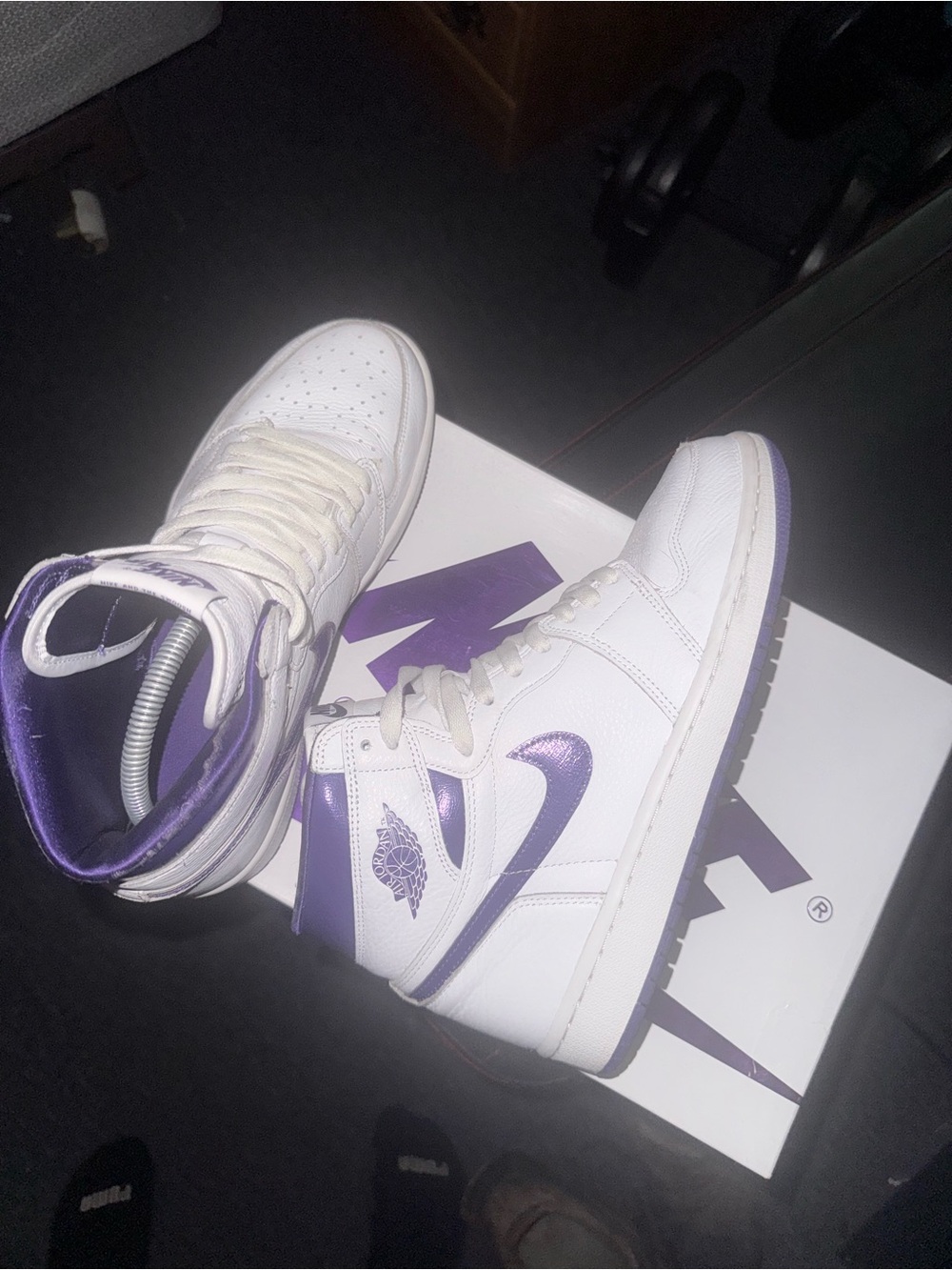 Nike Air Jordan 1 Sneakers - White & Purple